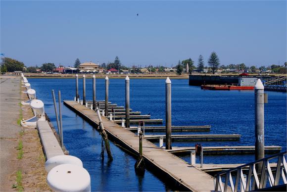 Pontoons and water at Dock One