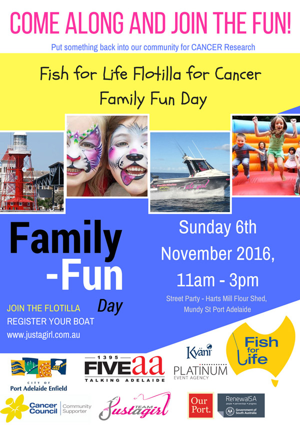Flotilla for Cancer Family Fun Day poster 2016